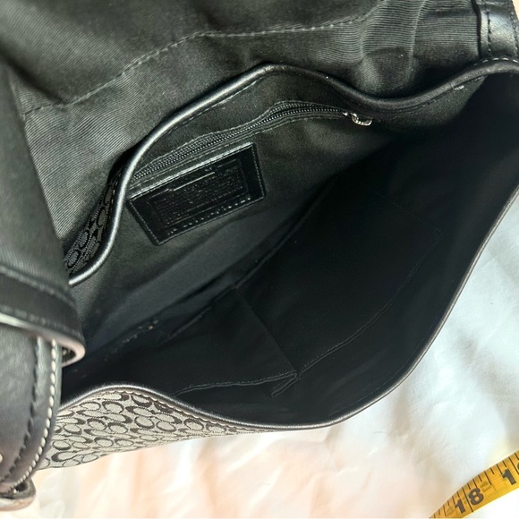 COACH Chic Black and Gray Shoulder Bag with silver buckle style - Picture 10 of 10